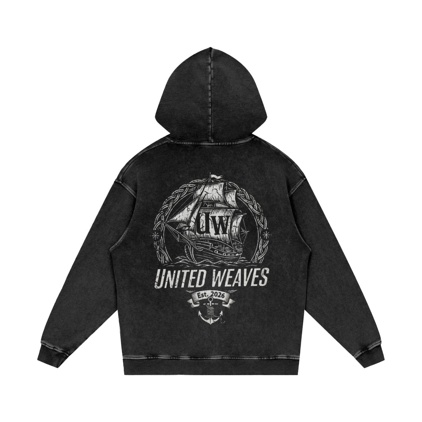 Snow Washed Loose Cotton Hoodie